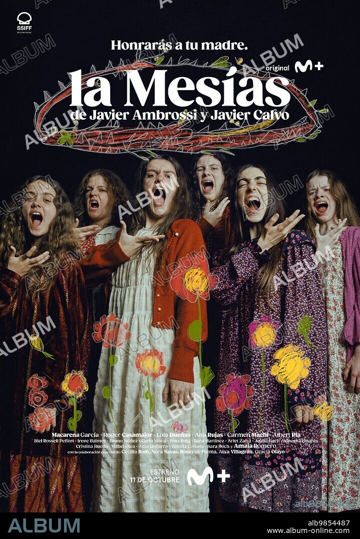Plakat zu LA MESIAS, 2023, unter der Regie von JAVIER AMBROSSI und JAVIER CALVO. Copyright Movistar Plus+.