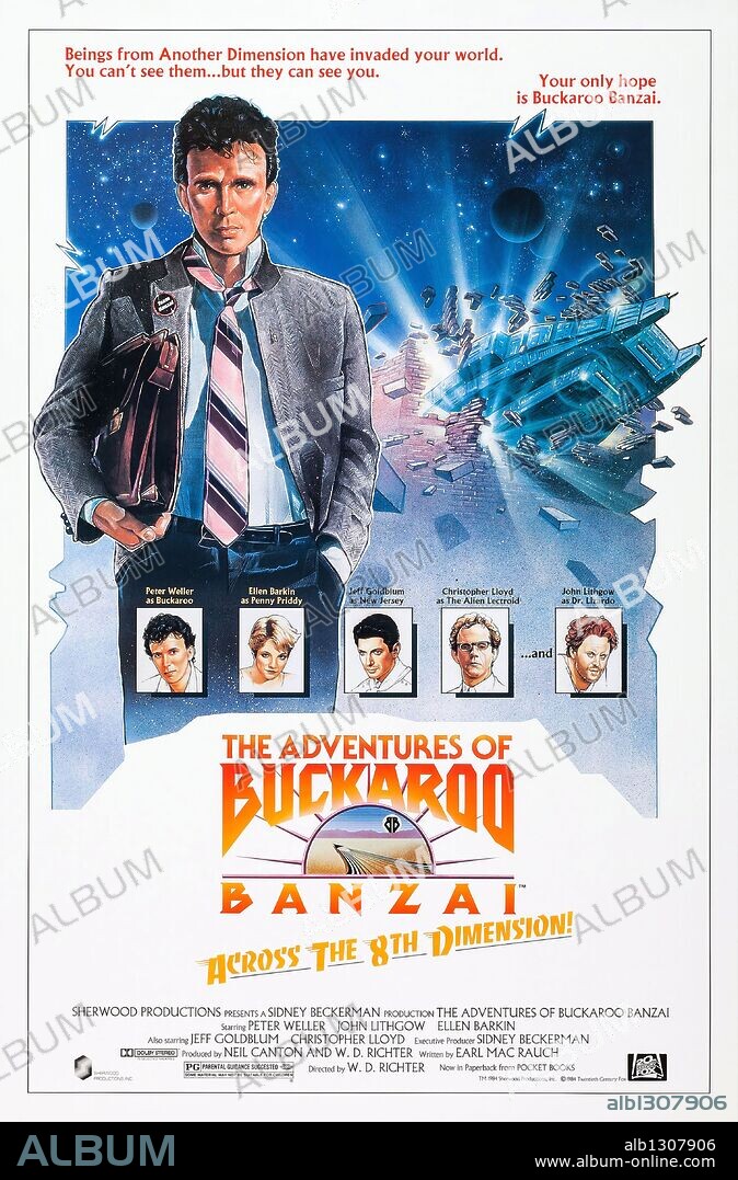 Poster of THE ADVENTURES OF BUCKAROO BANZAI ACROSS THE 8TH DIMENSION, 1984, directed by W. D. RICHTER.