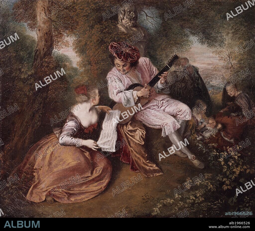 Love song, by Jean-Antoine Watteau (1684-1721).