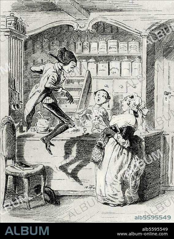 Hoffmann, E.Th. A. 1776-1822. Werke: Meister Floh. Illustration von Theodor Hosemann (1807-1875). Federlithographie mit Tonplatte, 1844. Aus: E.T.A.Hoffmann's gesammelte Schriften, Bd. 10, Berlin (G.Reimer), 1844. Berlin, Sammlung Archiv für Kunst und Geschichte.