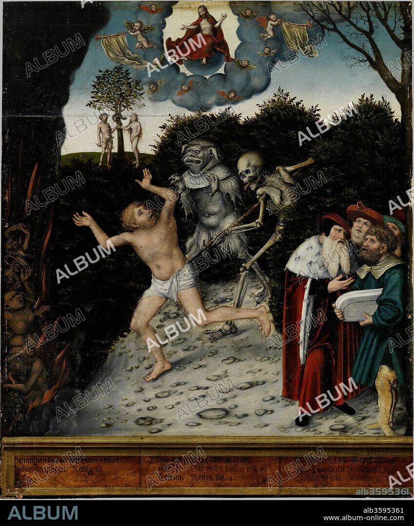 CRANACH, LUCAS, THE ELDER. Allegory of Law and Grace.
