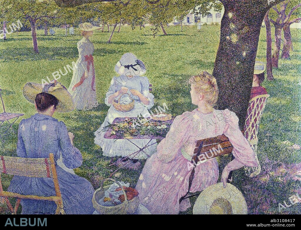 THÉO VAN RYSSELBERGHE. Familia en el huerto.