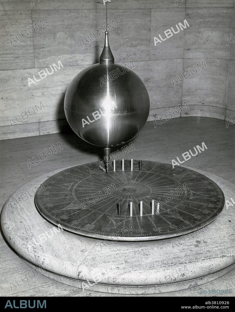 The Foucault pendulum or Foucault's pendulum, named after the French physicist LÃ©on Foucault, is a simple device conceived as an experiment to demonstrate the rotation of the Earth. While it had long been known that the Earth rotated, the introduction of the Foucault pendulum in 1851 was the first simple proof of the rotation in an easy-to-see experiment.
