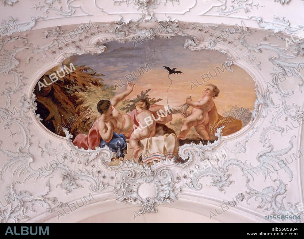 Würzburg, Residenz / Gartensaal, Deckengemälde von Johann Zick. © Florian Monheim Format / Filmsize: 6 × 9 cm.