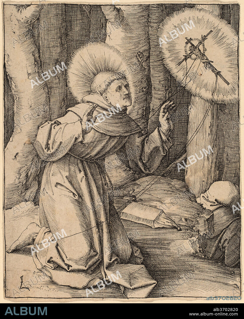 LUCAS VAN LEYDEN. Saint Francis of Assisi Receiving the Stigmata. Dated: c. 1514. Dimensions: sheet: 10.48 × 7.94 cm (4 1/8 × 3 1/8 in.). Medium: engraving.