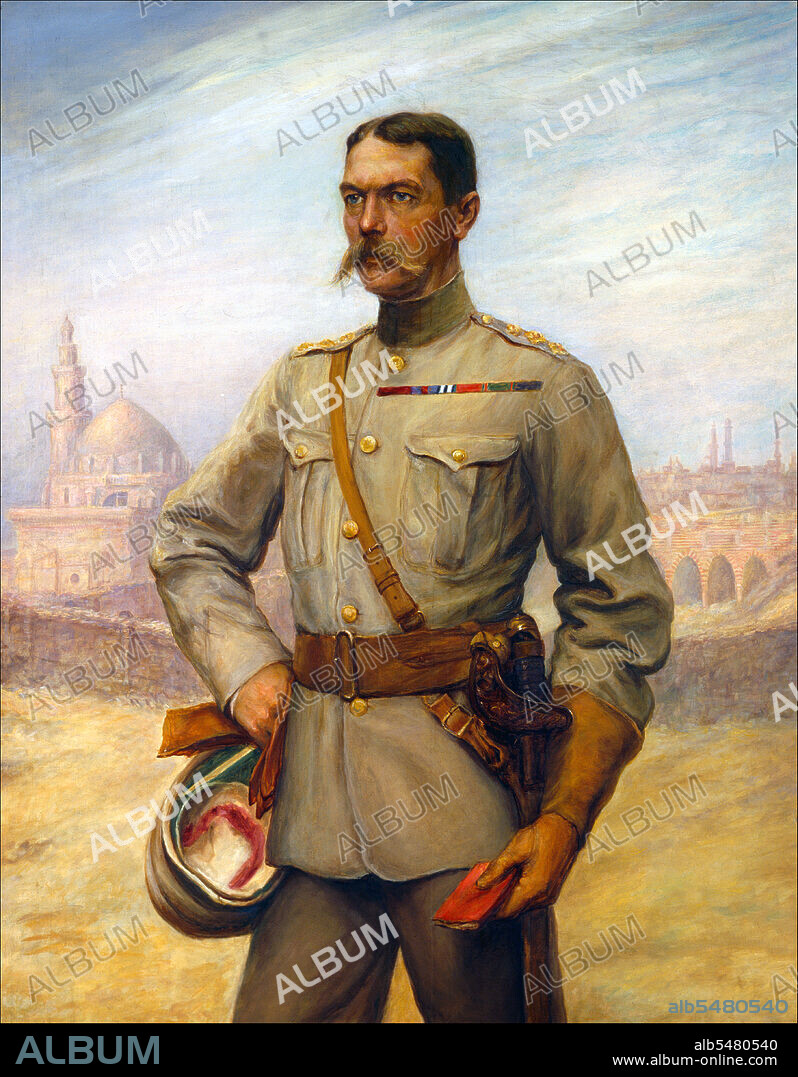 Kitchener won fame in 1898 for winning the Battle of Omdurman and securing control of the Sudan, after which he was given the title 'Lord Kitchener of Khartoum; as Chief of Staff (1900-02) in the second Boer war he played a key role in Lord Roberts' conquest of the Boer Republics, then succeeded Roberts as commander-in-chief - by which time Boer forces had taken to guerrilla fighting and British forces imprisoned Boer civilians in concentration camps. His term as Commander-in-Chief (1902-09) of the Army in India saw him quarrel with Viceroy Lord Curzon, who eventually resigned. Kitchener then returned to Egypt as British Agent and Consul-General (de facto Viceroy). In 1914, at the start of the First World War, Lord Kitchener became Secretary of State for War, a Cabinet Minister. One of the few men to foresee a long war, one in which Britain's victory was far from secure, he organised the largest volunteer army that Britain, and indeed the Empire, has seen and a significant expansion of materiels production to fight Germany on the Western Front. His commanding image, appearing on recruiting posters demanding 'Your Country Need You!', remains recognised and parodied in popular culture to this day. He died in 1916.