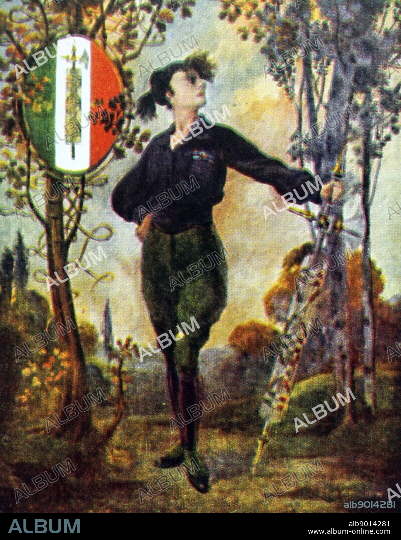 Second World War Italian propaganda poster. 20th Century.