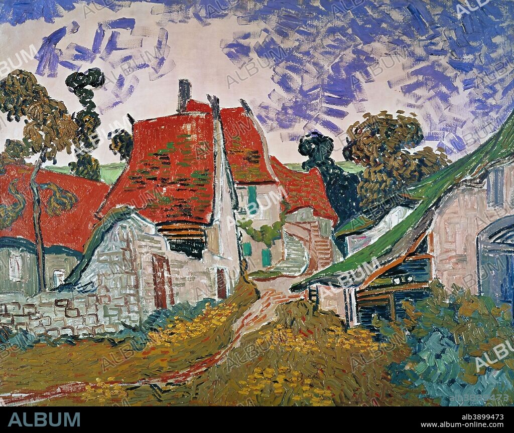 VINCENT VAN GOGH. Rue d'Auvers-sur-Oise / Street in Auvers-sur-Oise. Date/Period: Auvers-sur-Oise, May 1890. Painting. Oil on canvas. Height: 73.5 cm (28.9 in); Width: 92.5 cm (36.4 in).