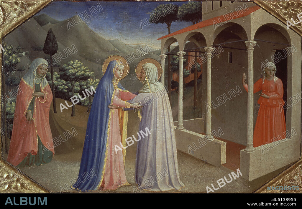 GUIDO DI PIETRO (1400/1455) FRA ANGELICO O FRAY AN. LA ANUNCIACION - DET DE LA PREDELA: LA VISITACION - HACIA 1426 - TEMPERA/TABLA - ESCUELA ITALIANA - NP 15 - Conj 6994.