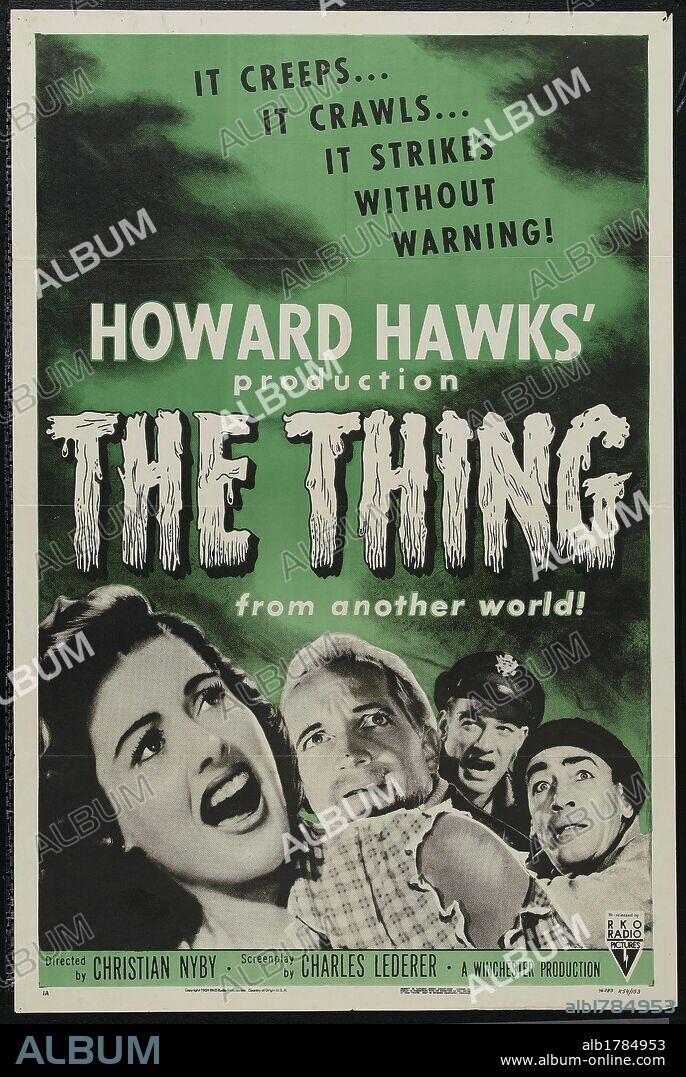 Poster of THE THING FROM ANOTHER WORLD, 1951, directed by HOWARD HAWKS. Copyright RKO.