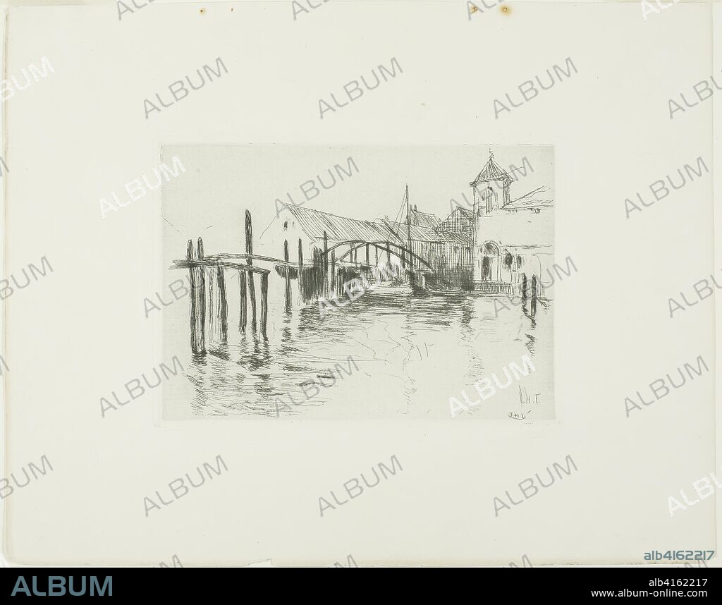 Dock at Newport. John Henry Twachtman; American, 1853-1902. Date: 1893. Dimensions: 121 x 170 mm (image); 127 x 175 mm (plate); 291 x 305 mm (sheet). Etching on ivory laid paper. Origin: United States.