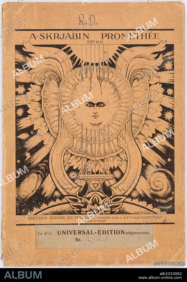 JEAN DELVILLE. Title design for the Prométhée, op. 60 by Alexander Skryabin.