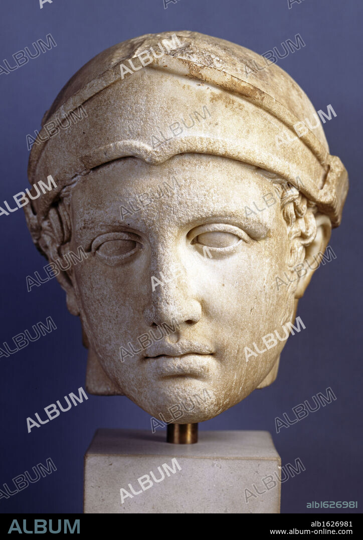Head of Theseus,  Roman art,  Circa 150-200,  USA,  Florida,  Jacksonville,  The Cummer Museum of Art and Gardens.