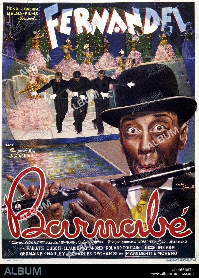 Affiche belge du film 'Barnabe' realise en 1938 par A. ESWAY avec FERNANDEL (1903-1971). Credit : Collection KHARBINE-TAPABOR.