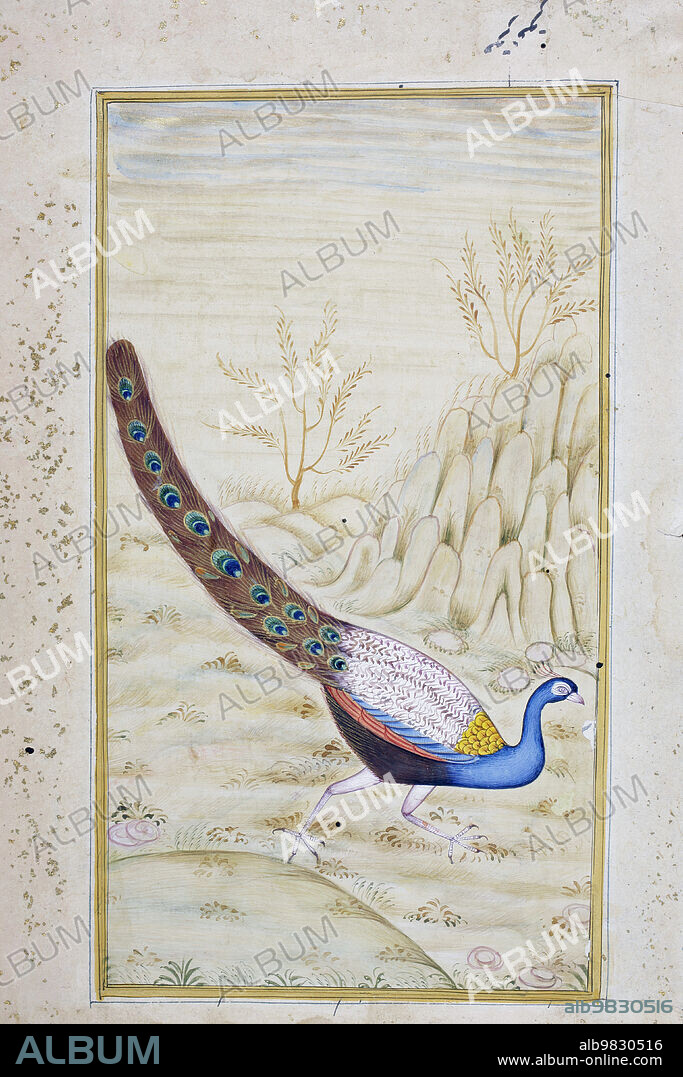 Rajasthani miniature painting from Rajasthan, India. Probably late 19th century or early 20th century. Hands covered with symbols.