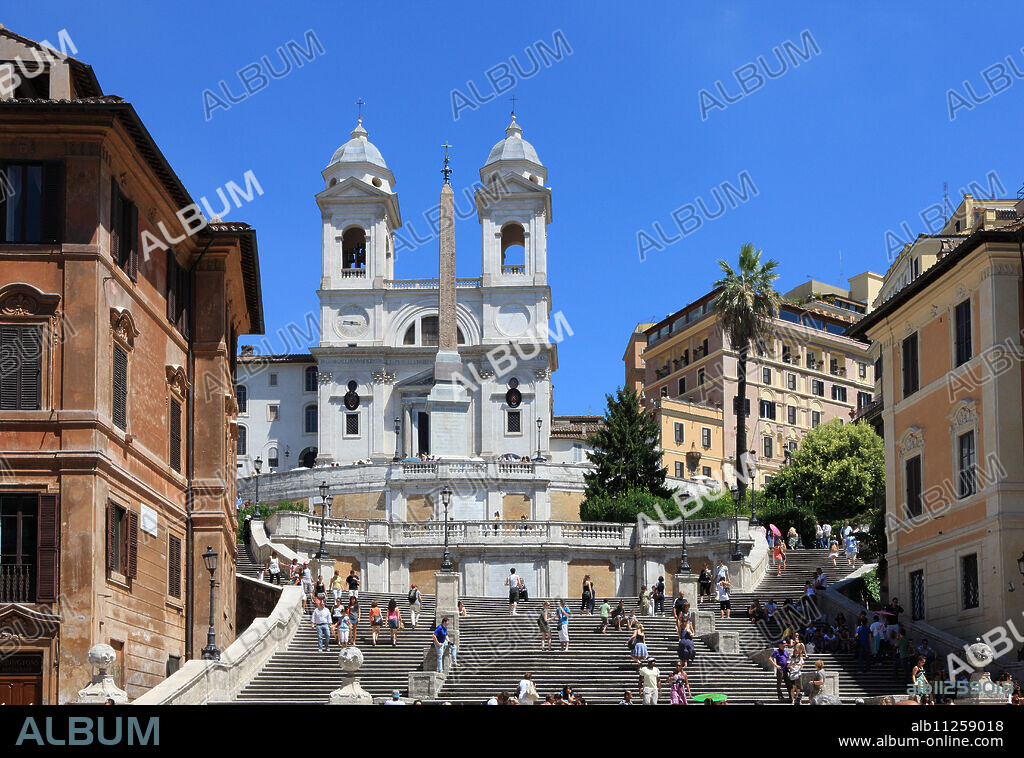 Trinita dei Monti church, Rome, Lazio, Italy, Europe.
