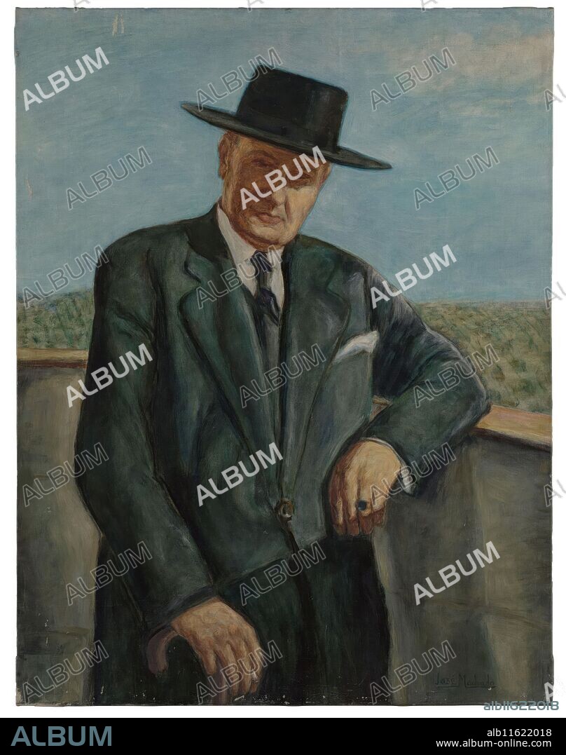 JOSÉ MACHADO RUIZ. José Machado Ruiz / 'Manuel Machado'. Hacia 1940. Óleo sobre lienzo, 88 x 68 cm.