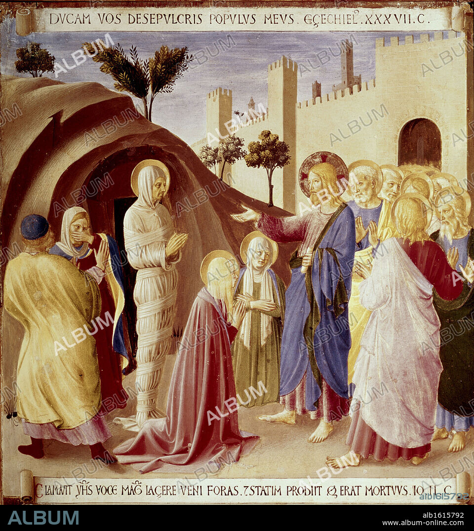 Resurrection Of Lazarus 1438-1445 Fra Angelico (ca.1395-1455 Italian) Fresco Museo di San Marco, Florence, Italy.