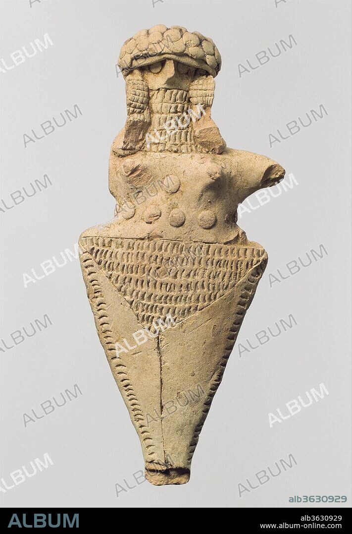 Nude standing female. Culture: Isin-Larsa. Dimensions: 6 in. (15.24 cm). Date: ca. 2000-1750 B.C..