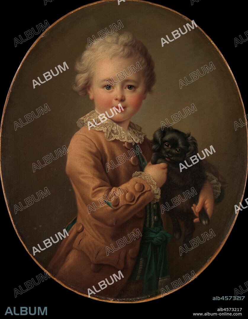 FRANÇOIS HUBERT DROUAIS. Boy with a Black Spaniel.