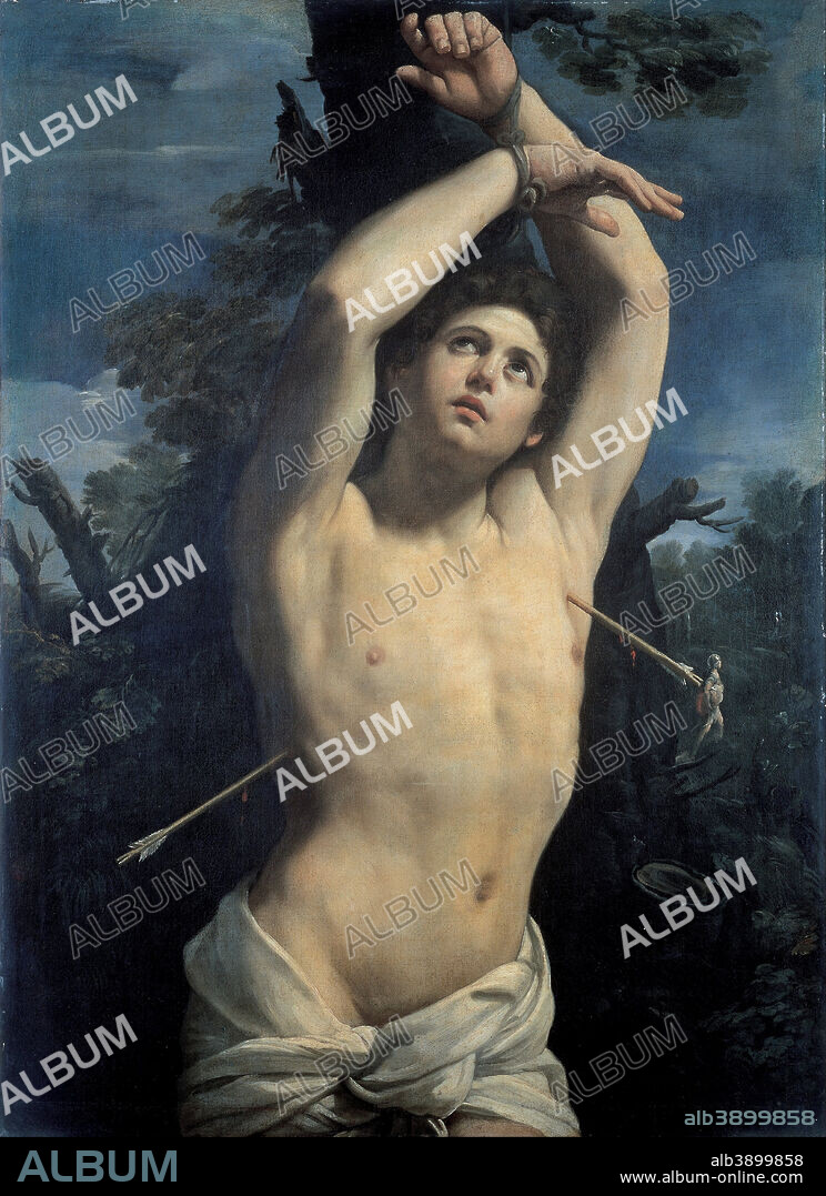 GUIDO RENI. Saint Sebastian. Date/Period: Ca. 1615. Painting. Height: 1,270 mm (50 in); Width: 920 mm (36.22 in).