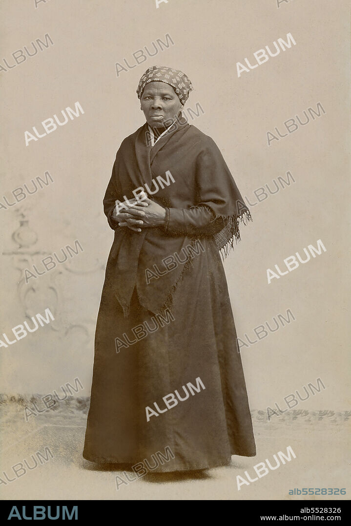 Harriet Tubman (1820-1913), American Abolitionist, Full-Length Standing Portrait, Cabinet Card, H. Seymour Squyer, 1885.