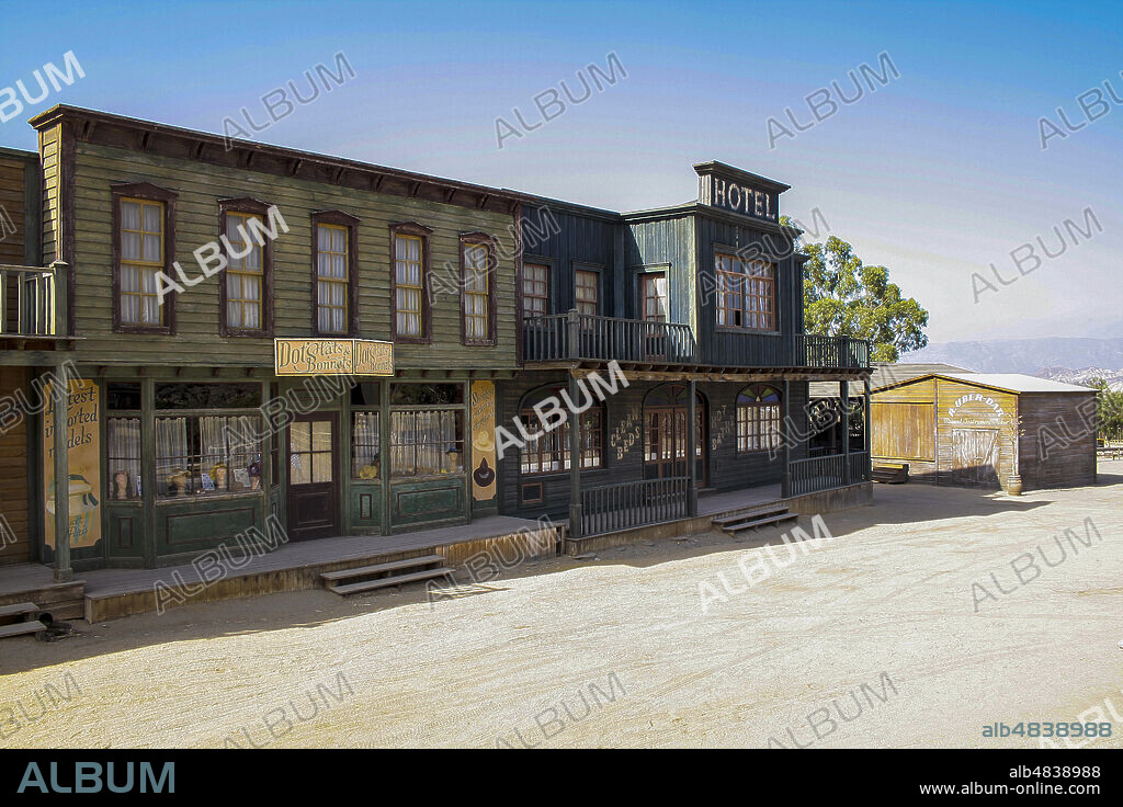 Province of Almería, Andalusia, Spain, Europe. Tabernas Desert (Desierto de Tabernas). Mini Hollywood film set, western theme park. Far West town.