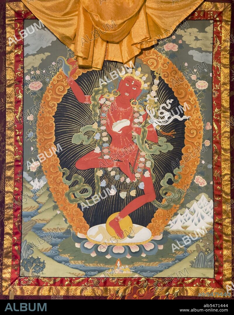 In Tibetan Buddhism, Dorje Pakmo (pronounced 'Dorje Phakmo'; Sanskrit: Vajravarahi, a form of Vajrayogini; Wylie Tibetan script transliteration: Rdo-rje phag-mo; English: 'The Diamond Sow'), also known as Sera Kandro, is believed to be the reincarnation of the consort of the wrathful deity Demchok (Heruka). She is the highest female incarnation in Tibet and the third-highest ranking person in the Lamaist hierarchy after the Dalai Lama and the Panchen Lama. She was listed among the highest-ranking reincarnations at the time of the Fifth Dalai Lama, recognized by the Tibetan government and acknowledged by the emperors of Qing China. Her seat, Samding (literally, 'the temple of soaring meditation') was in many ways unique in that about half of the inhabitants were monks and the other half were nuns, while the head of the monastery with all its branches was (and still is) a woman. It is a Geluk Ani gompa (or nunnery) - which also housed some monks - and is built on a hill on a peninsula jutting into the sacred lake, Yamdrok Tso.