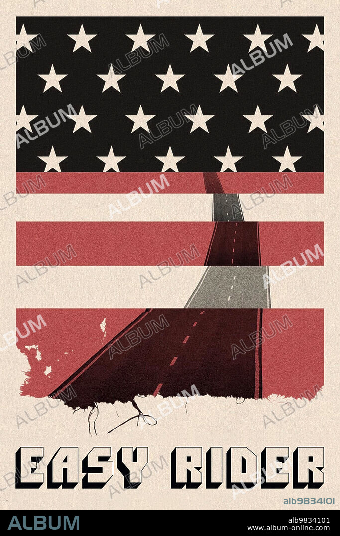 Poster of EASY RIDER, 1969, directed by DENNIS HOPPER. Copyright COLUMBIA PICTURES.