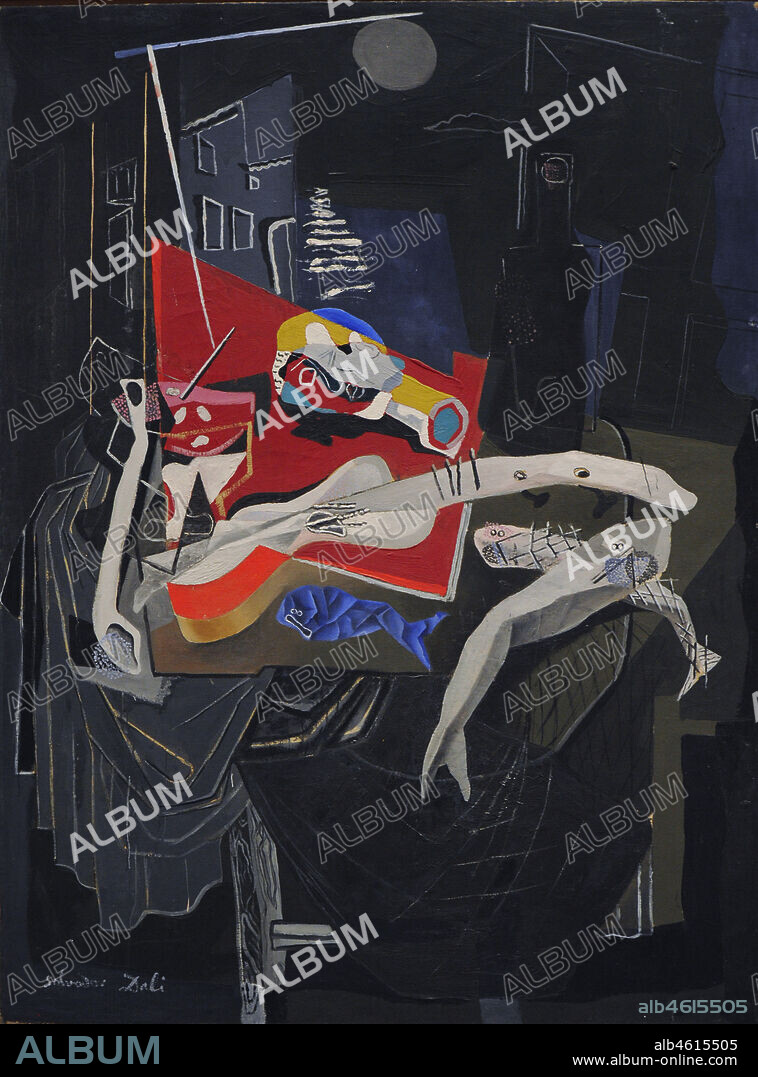 SALVADOR DALÍ. Salvador Dalí (Salvador Dalí i Domènech) (1904-1989). Artista español. Natura morta (Naturaleza muerta), 1926. Oleo sobre lienzo, 199 x 150 cm. Museo Nacional Centro de Arte Reina Sofía. Madrid. España. (En depósito, Colección Telefónica).