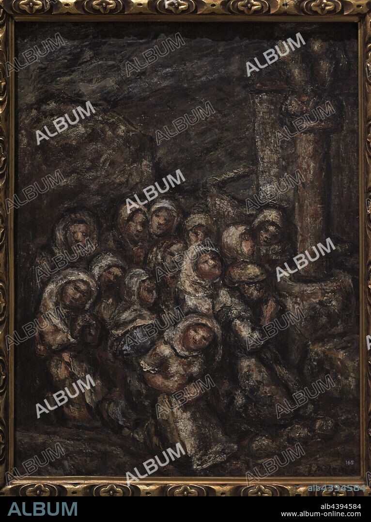 José Otero Abeledo "Laxeiro" (1908-1996). Pintor español. Rezando, hacia 1930-1945. Museo de Bellas Artes. La Coruña. Galicia. España. (En depósito, cedido por la Diputación de La Coruña, Galicia) .