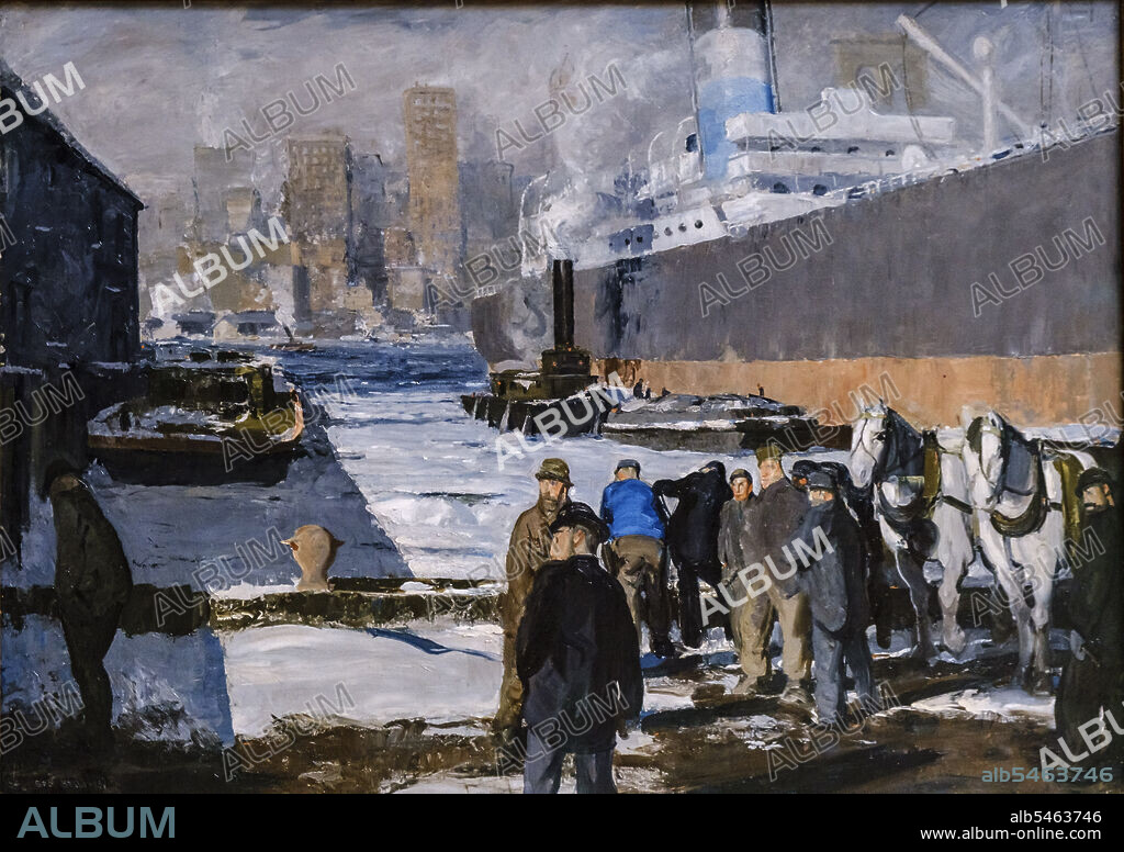 George Bellows, Men of the Docks, 1912, oil on canvas, National Gallery, London, England, Great Britain.