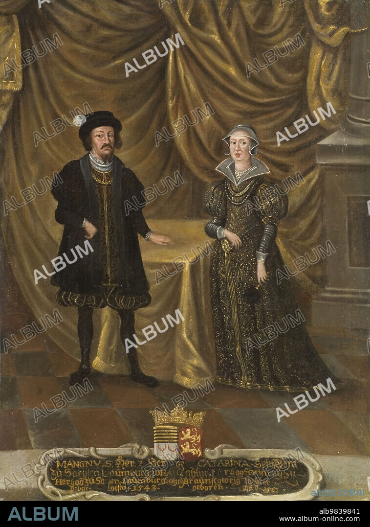 Magnus I, died 1543, Duke of Saxe-Lauenburg, Catherine, 1488-1563, Princess of Braunschweig, c16th century.