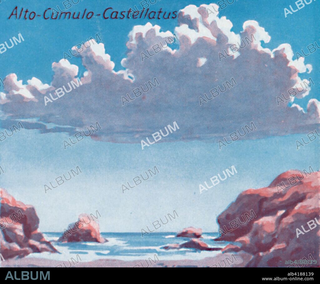 'Alto-Cumulo-Castellatus - A Dozen of the Principal Cloud Forms and How They Appear In The Sky', 1935. From The Popular Science Educator, Volume 2, edited by Charles Ray. [The Amalgamated Press, Ltd., London].