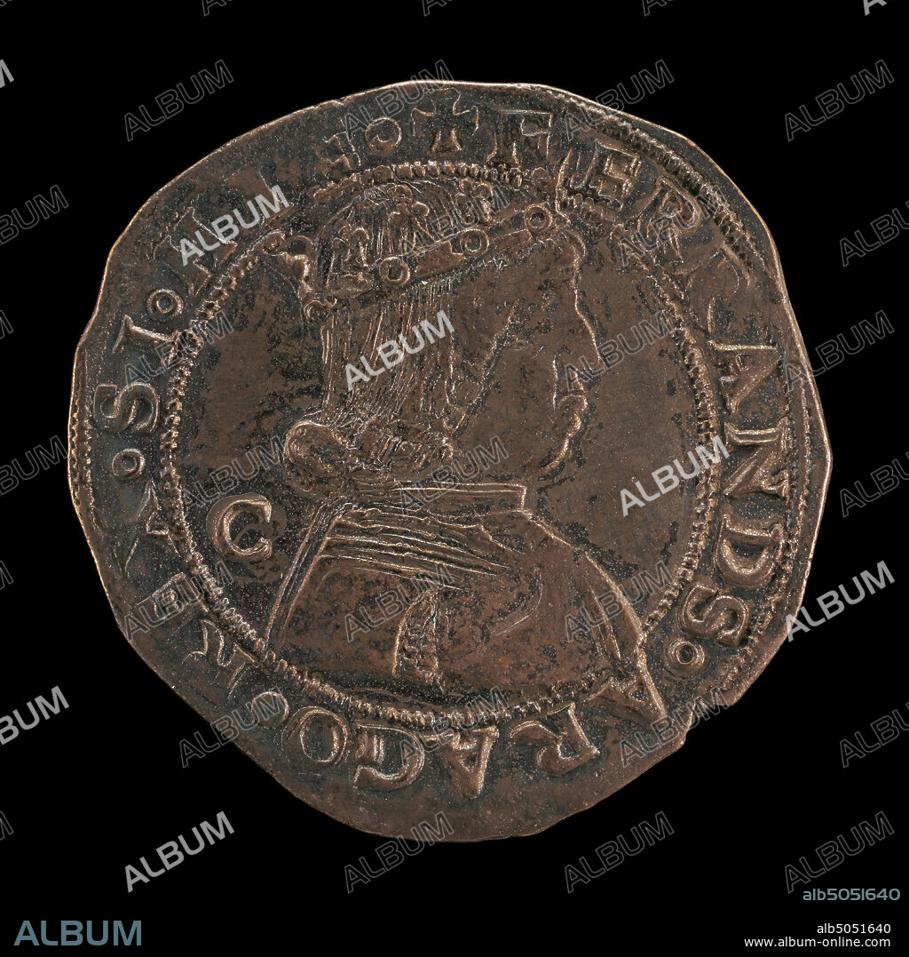 Neapolitan 15th Century, (artist), Ferdinand (Ferrante) I of Aragon, 1423-1494, King of Naples 1458, 15th century, silver coronato, overall (diameter): 2.7 cm (1 1/16 in.), gross weight: 3.9 gr (0.009 lb.), axis: 9:00.