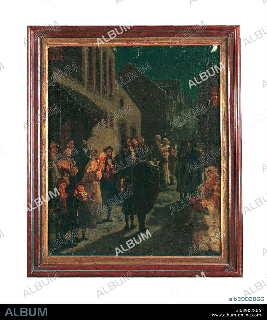 HERMANN JUNKER. New Moon. Date/Period: 19th century. Oil painting. Height: 540 mm (21.25 in); Width: 451 mm (17.75 in).