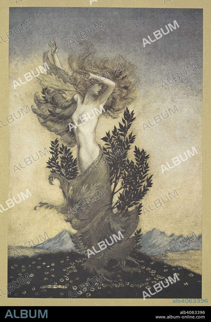 JOHN MILTON and ARTHUR RACKHAM. '... as Daphne was, root-bound, that fled Apollo.'. Comus ... Illustrated by Arthur Rackham. London : William Heinemann ; New York : Doubleday Page & Co., [1921]. Source: 11631.g.49 plate XVII.