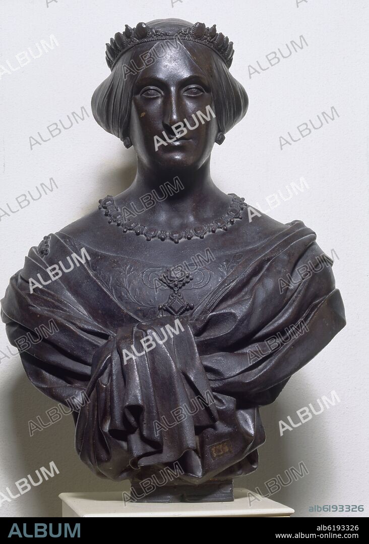 JOSE PIQUER DUART (1806-1871). BUSTO DE MARIA LUISA FERNANDA DE BORBON - 1855 - HIERRO - 0,75 - Nº INVENTARIO 2346.