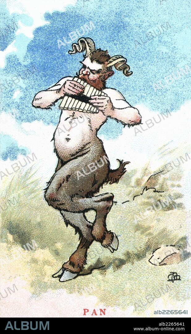 APEL·LES MESTRES I OÑÓS. Mitología. Pan, dios de la fertilidad y la sexualidad masculina, idenfificado como Fauno en la mitología romana, padre de los sátiros. Años 1920.