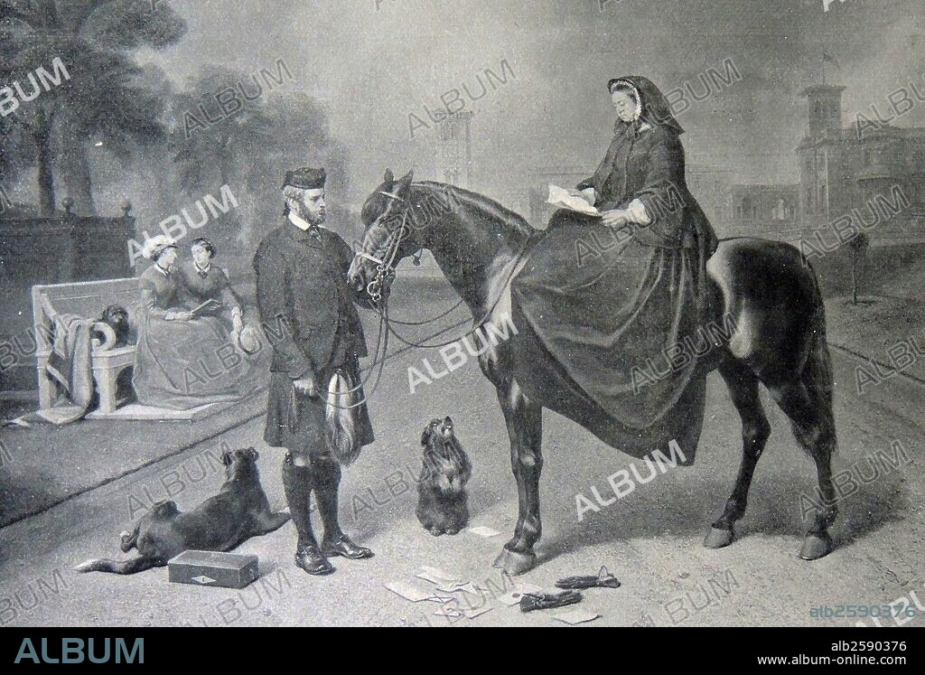 Britain's Queen Victoria and John Brown at Balmoral, 1863.