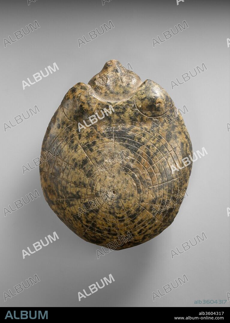 Turtle as a Votive Mehen Game. Dimensions: W. 12 x L. 15 x Th. 5.2 cm (4 3/4 x 5 7/8 x 2 1/16 in.). Date: ca. 3100-2649 B.C..