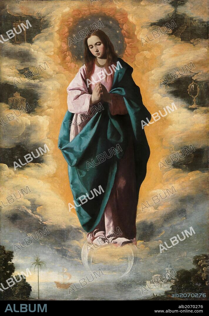 FRANCISCO DE ZURBARAN. Francisco de Zurbarán / 'The Immaculate Conception', ca.  1630, Spanish School, Oil on canvas, 128 cm x 89 cm, P02992.
