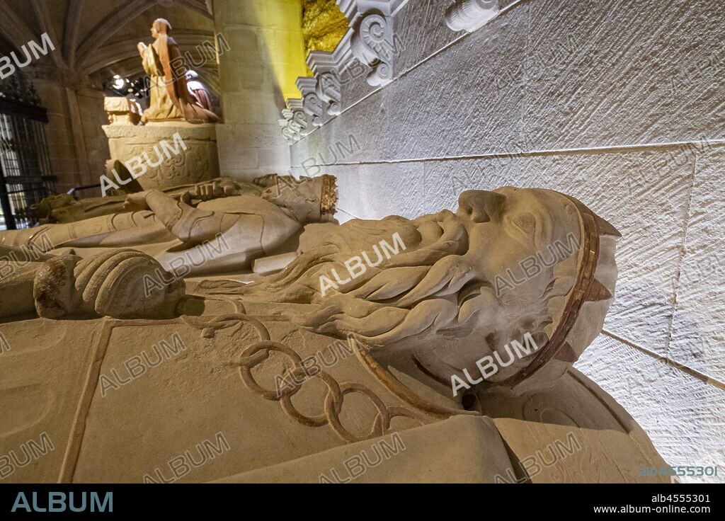 Panteón Real, rey Sancho VI el Sabio (1150-1194) o el Valiente, Monasterio de Santa María La Real, Nájera, La Rioja, Spain.