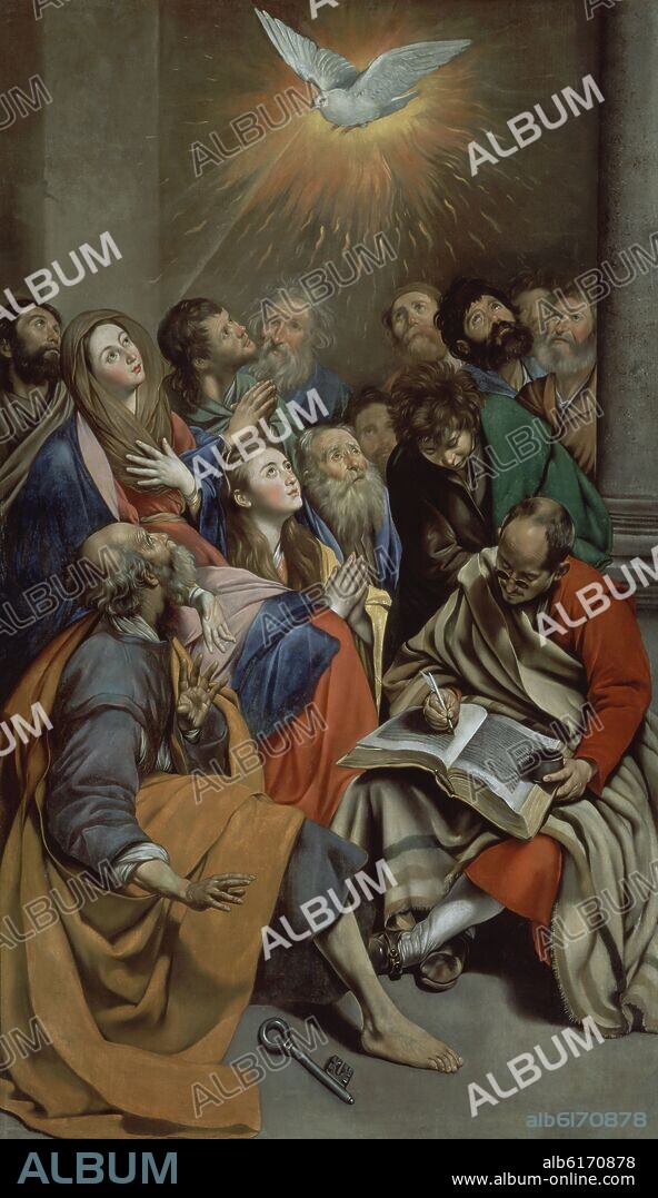 FRAY JUAN BAUTISTA MAINO (1581-1649). PENTECOSTES - SIGLO XVII - OLEO/LIENZO - 285x163 - NP 3018 - BARROCO ESPAÑOL.