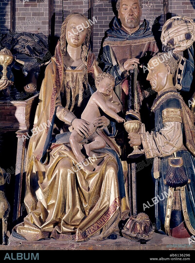 GIL DE SILOE. DETALLE DEL TRIPTICO DE LA EPIFANIA O DE LA ADORACION DE LOS REYES MAGOS - SIGLO XV - GOTICO FINAL.