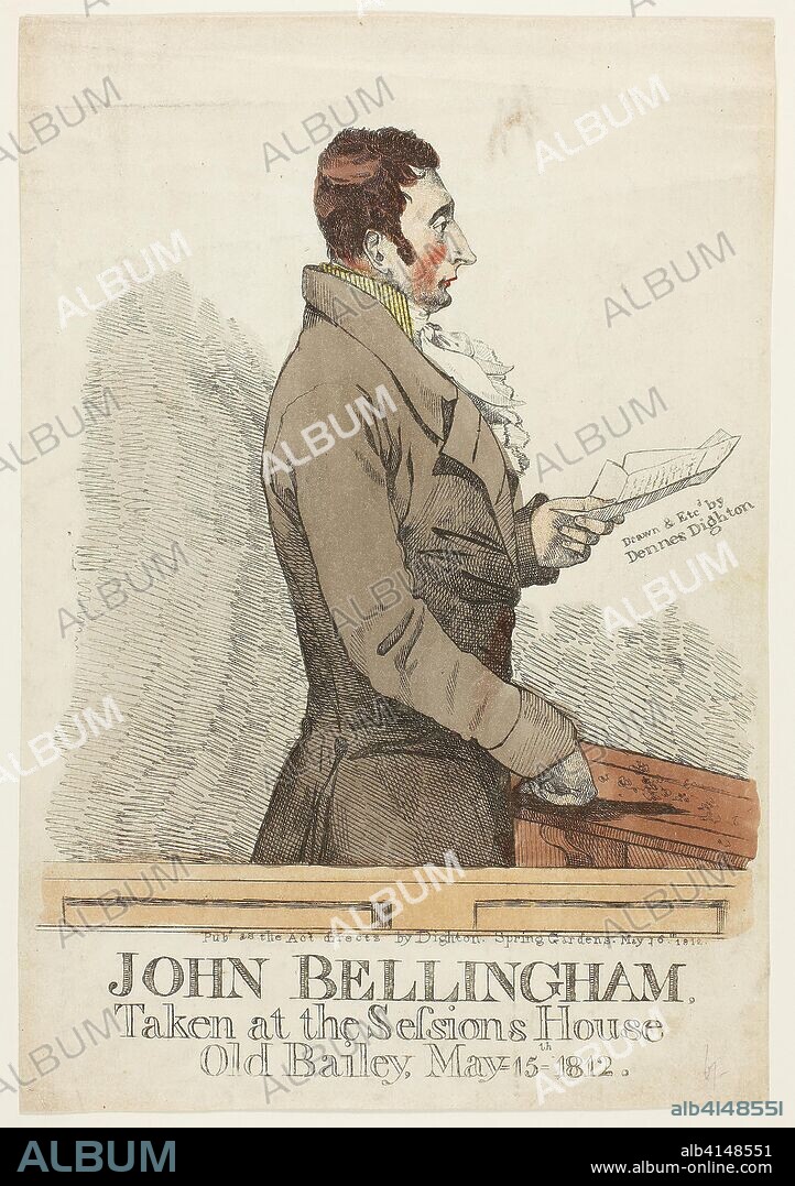John Bellingham. Denis Dighton; English, 1792-1827. Date: 1802-1827. Dimensions: 308 × 213 mm. Color etching on paper. Origin: England.