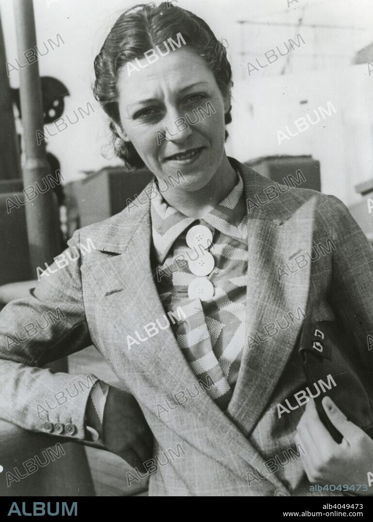 Amy Johnson, pioneering English aviator, c1930s. In 1930, Johnson became the first woman to fly solo from Britain to Australia in her DH60 Moth aeroplane 'Jason'. In 1932, she set a record for the fastest solo flight from England to Cape Town, South Africa, and in 1933 she flew non-stop across the Atlantic in a De Havilland biplane with her husband, James Mollison. Johnson joined the Air Transport Auxilary as a pilot in WWII, during which she was lost after baling out over the Thames estuary.