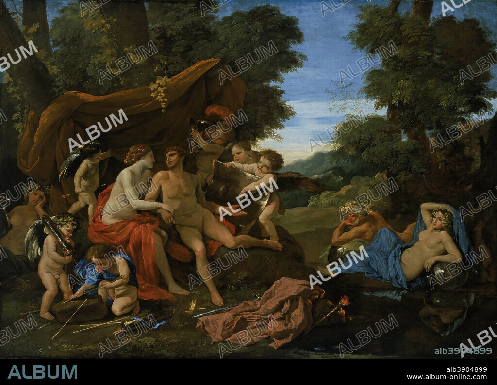 NICOLAS POUSSIN. Mars and Venus. Date/Period: Ca. 1630. Painting. Oil on canvas. Height: 1,549 mm (60.98 in); Width: 2,137 mm (84.13 in).