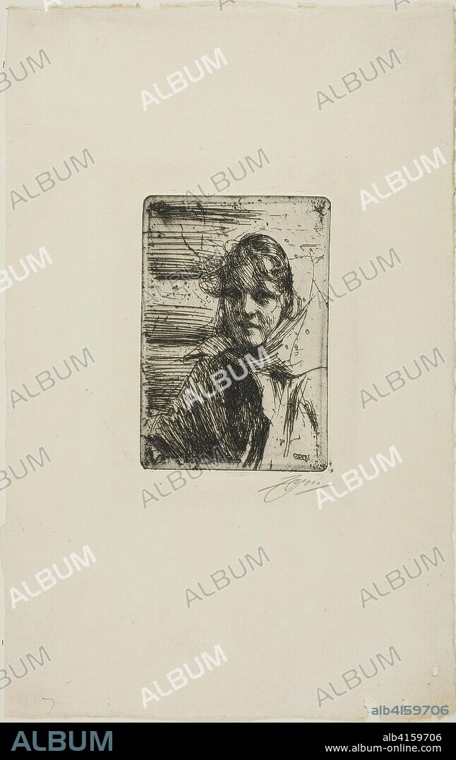 Kol Margit. Anders Zorn; Swedish, 1860-1920. Date: 1900. Dimensions: 129 x 88 mm (image/plate); 333 x 213 mm (sheet). Etching on ivory laid paper. Origin: Sweden.