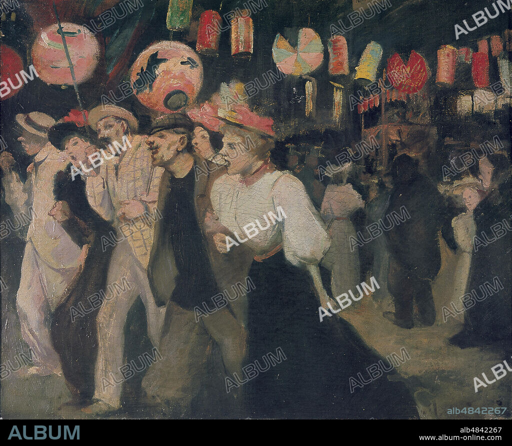 TEOPHILE STEINLEN. Le 14 juillet 1895 à Montmartre (Montmartre, 14 July 1895).